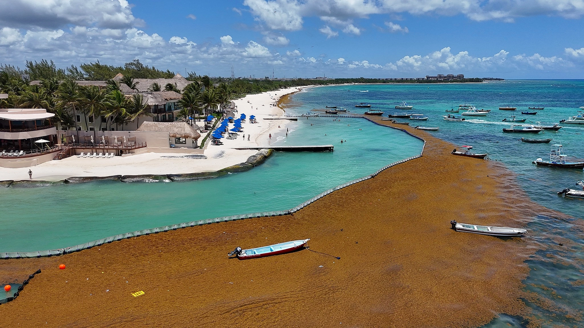 Floating Booms for sargassum control recommended by Sargassum Defense Consulting